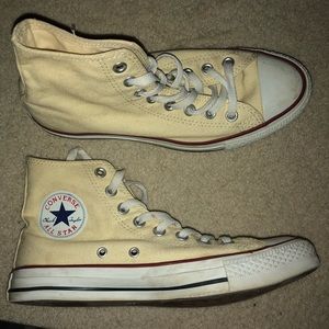 cream/off white high top converse